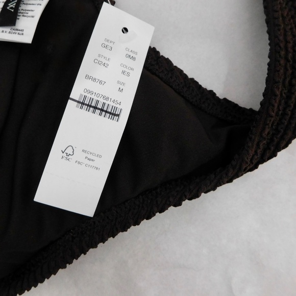 NWT!! J. CREW Claudia O-Ring Scrunchie Bikini Top Inky Espresso Brown Swimwear M - Picture 11 of 13